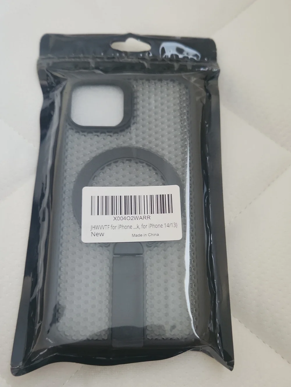 Black Ring Stand Protective Phone Case for iPhone 14/13